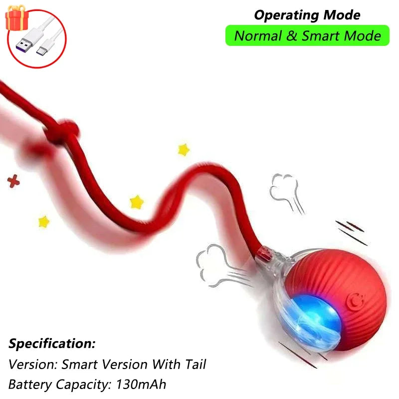 Interactive Cat Toy with tail red color
