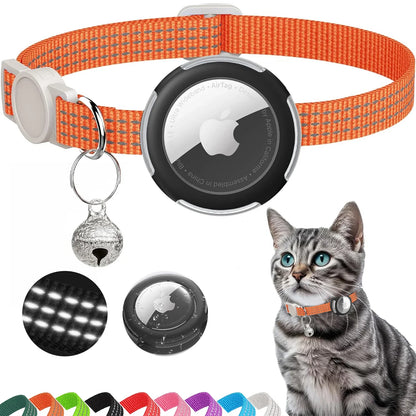 Lightweight Airtag Cat Collar orange color