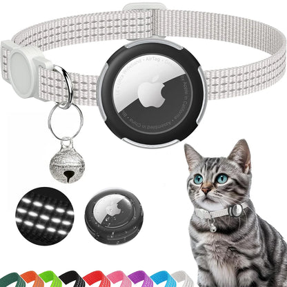 Lightweight Airtag Cat Collar white color