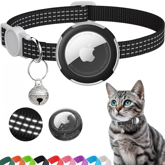 Lightweight Airtag Cat Collar with Reflective Collar