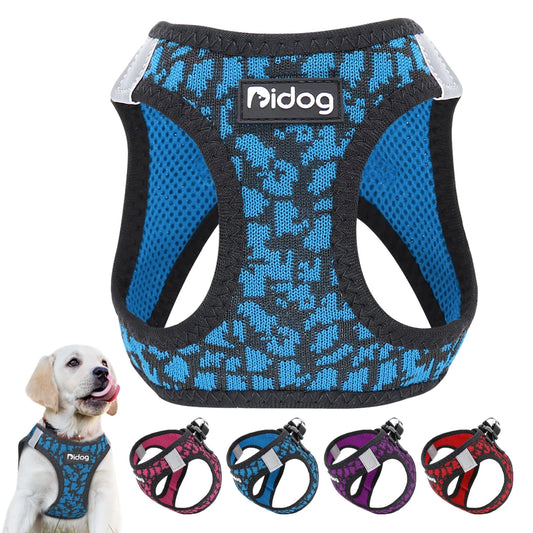 No Pull Mesh Pet Harness, Nylon Vest with Reflective Stripe