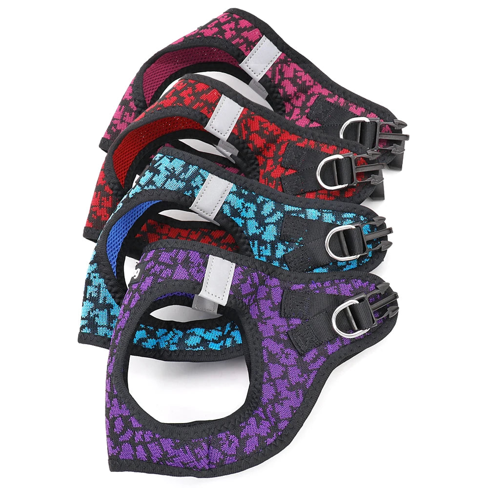 No Pull Mesh Pet Harness for small dogs, Nylon Vest with Reflective Stripe