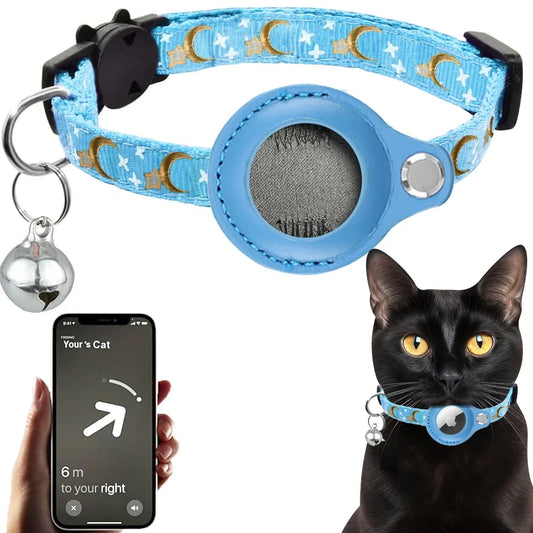 Ocean Breeze - Breakaway AirTag Cat Collar with Bell