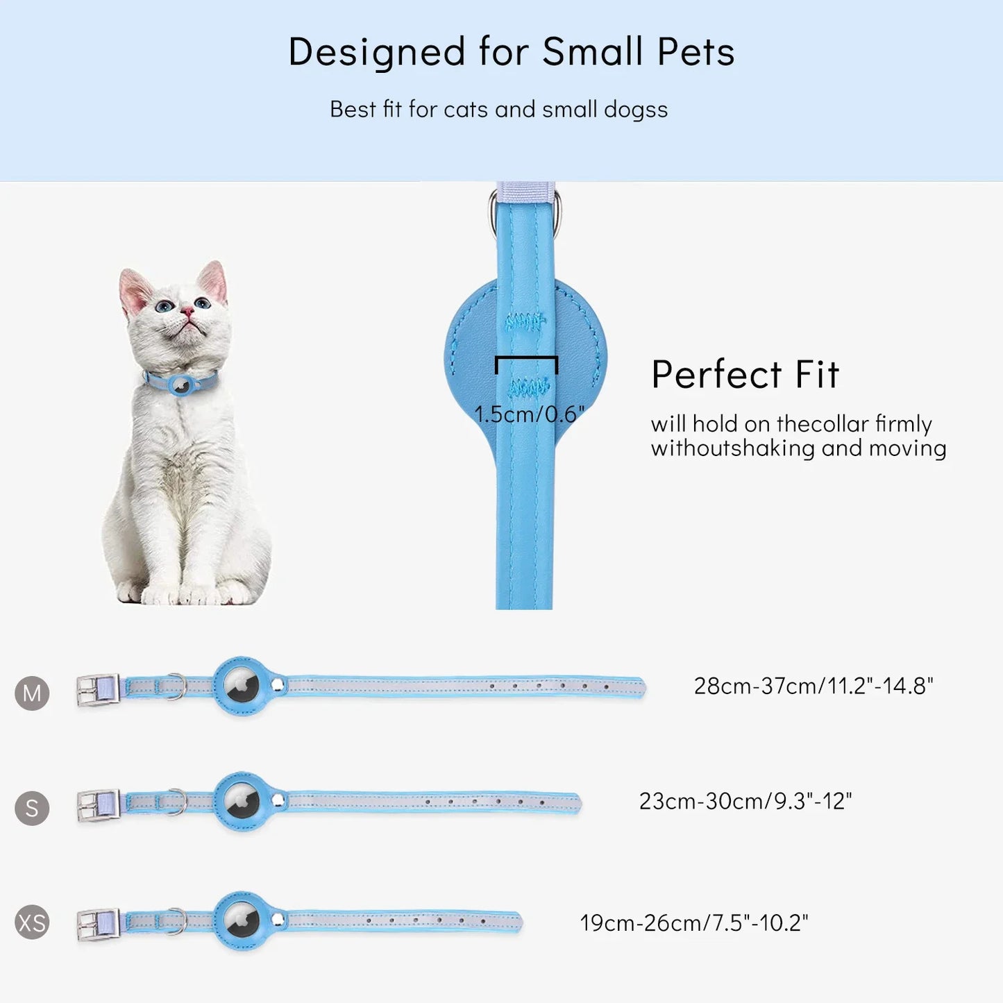 PU leather Pet AirTag Collar design for small pets