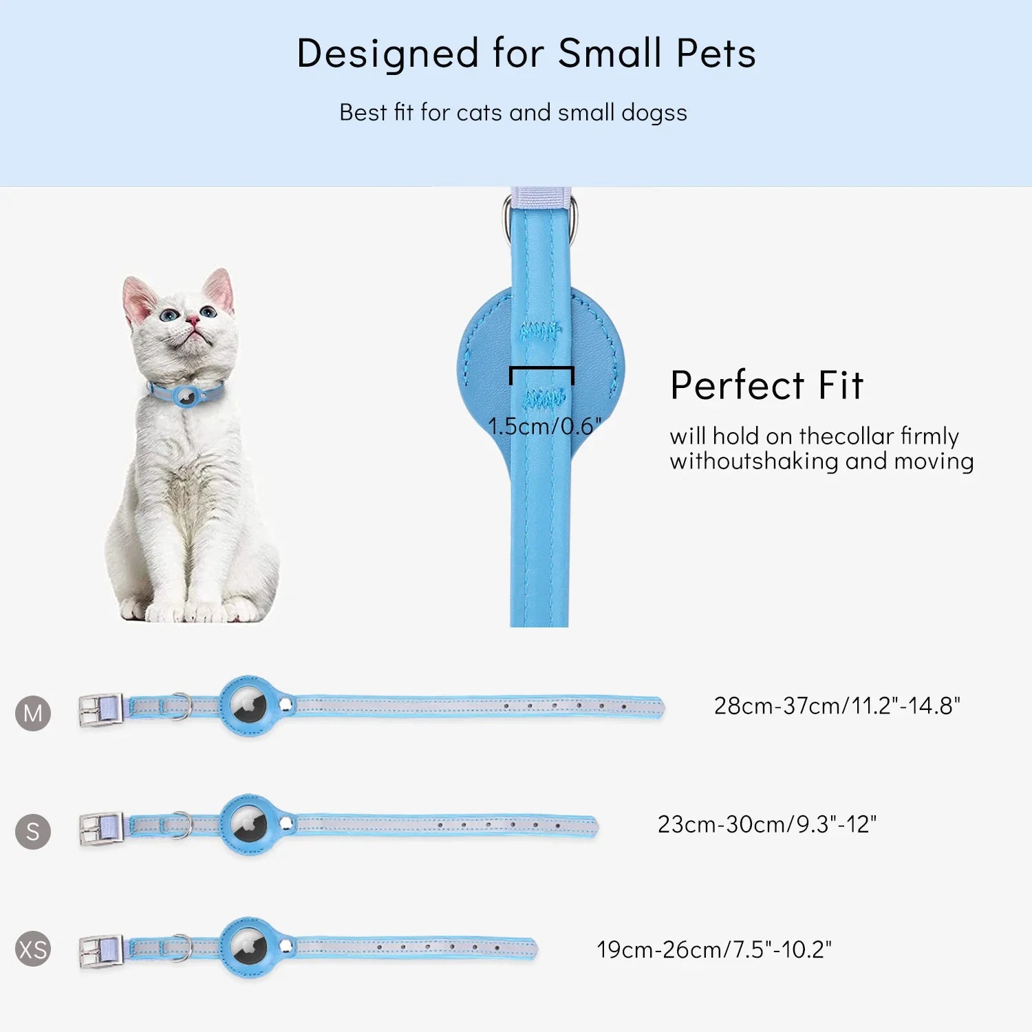 PU leather Pet AirTag Collar design for small pets