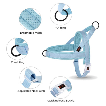 Padded Nylon No Pull Dog Harness in Pastel Color