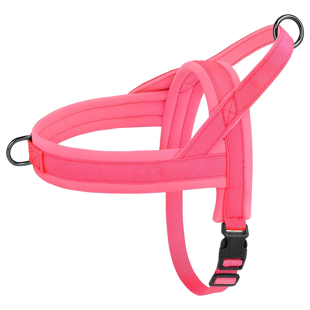 Pink small no pull dog harness, nylon dog harness