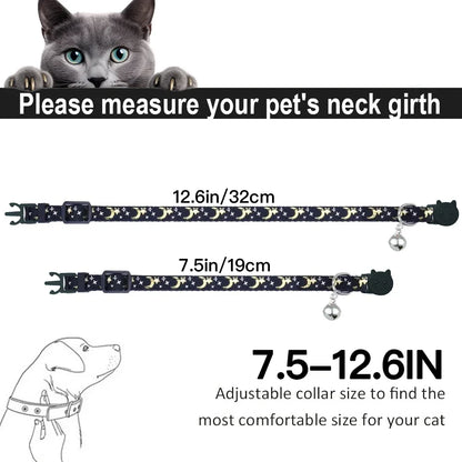 Purple Dreamscape - Breakaway AirTag Cat Collar measurement