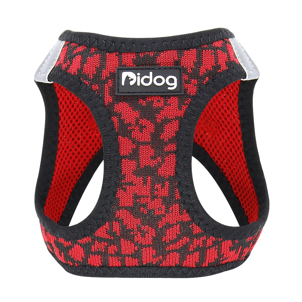 Red Color No Pull Mesh Pet Harness