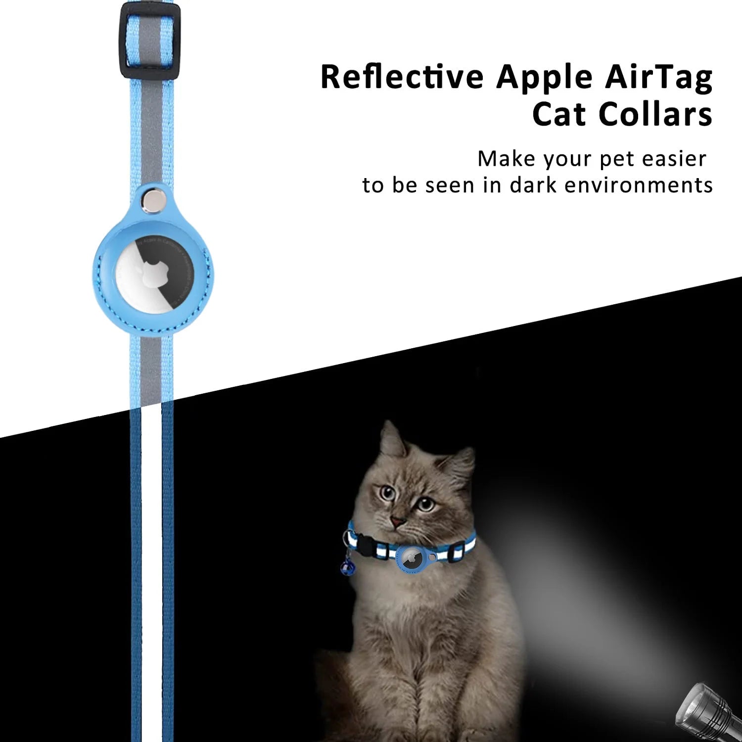 Reflective Apple airtag cat collar