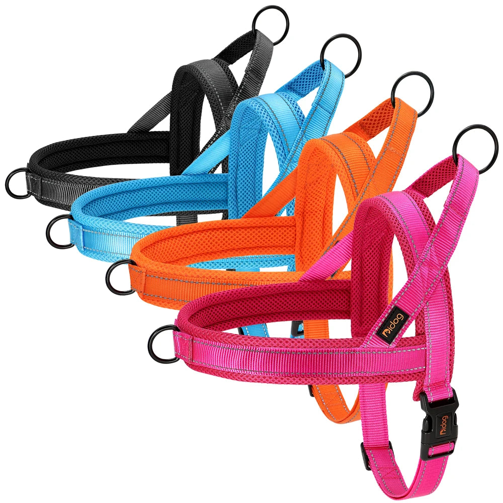 Reflective Nylon No Pull Dog Harness With Handle (Mesh + Nylon for Breathability) Multi color