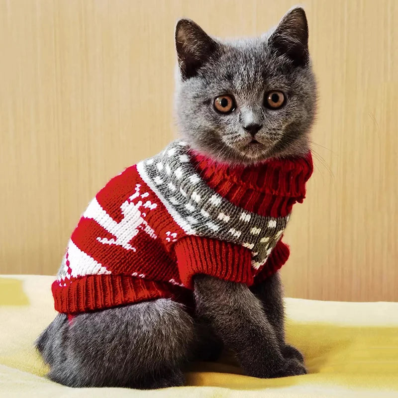 Rustic Charm Cat Sweater for Cats