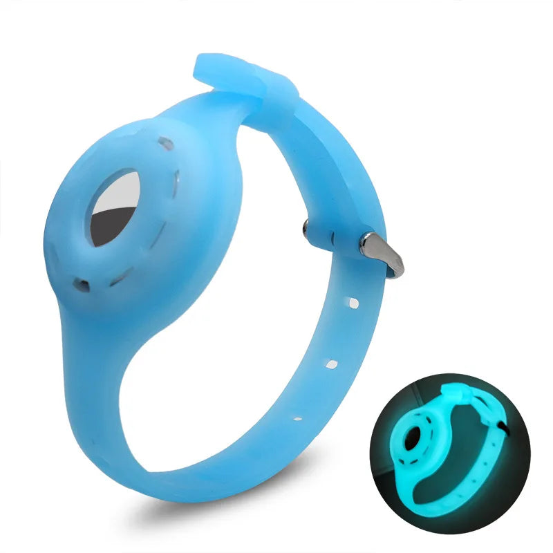 S115260af38Silicone Cat Collar with AirTag Holder sky blue