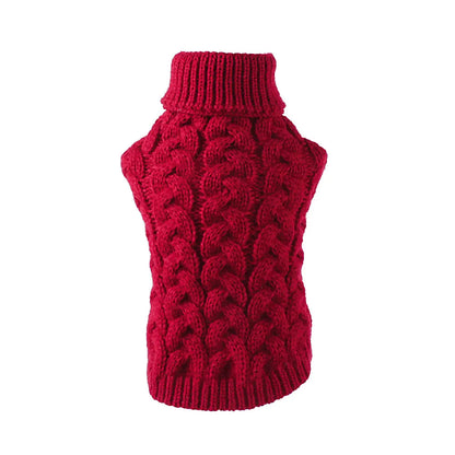 Wineberry Red Crochet Cat Sweater for Stylish Felines