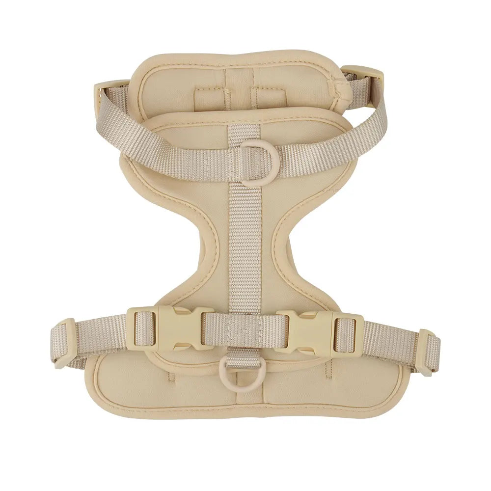 Dog vest harness in beige, flat lay