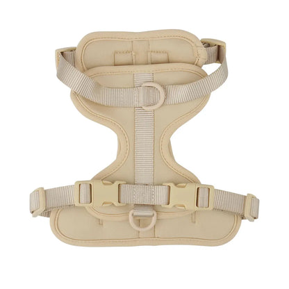 Dog vest harness in beige, flat lay