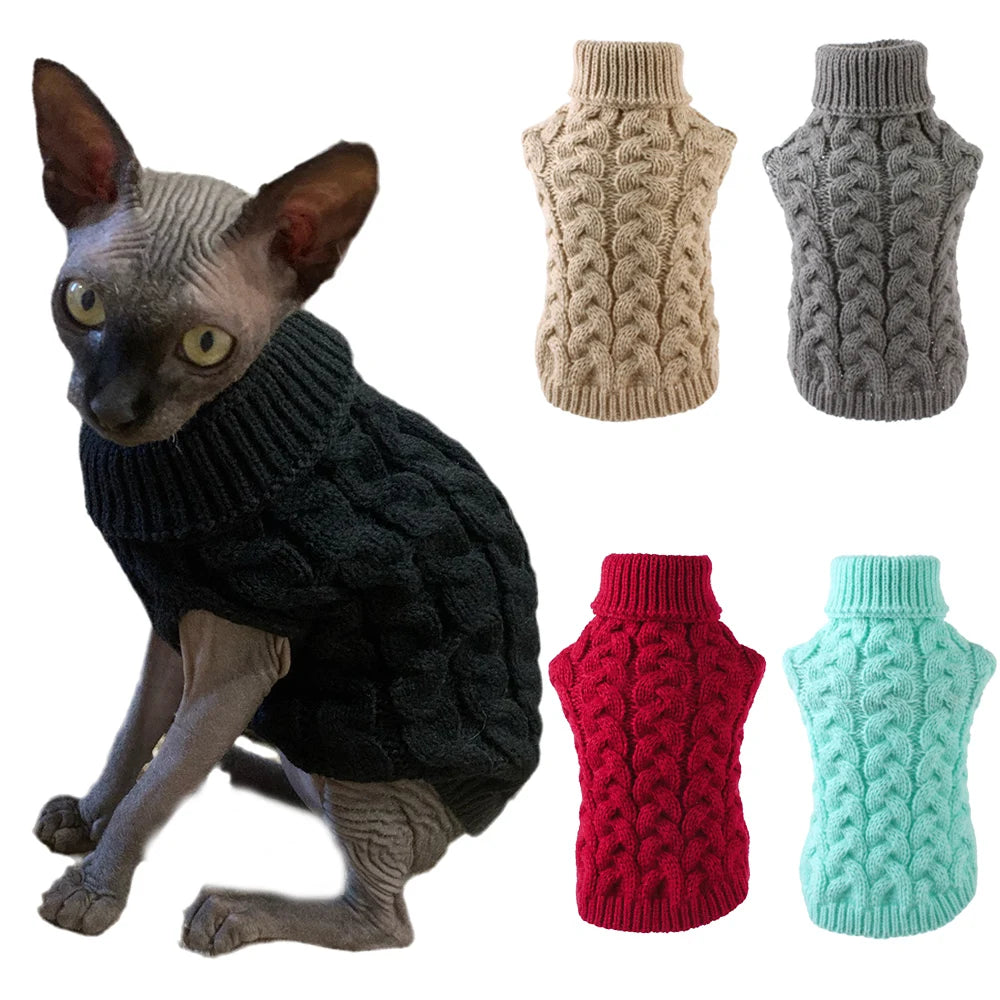 Ash Grey Crochet Cat Sweater for Modern Cats