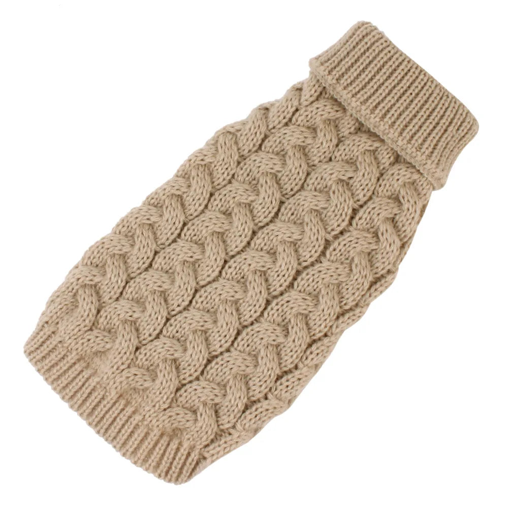 Sandstone Khaki Crochet Cat Sweater for Adventurous Cats