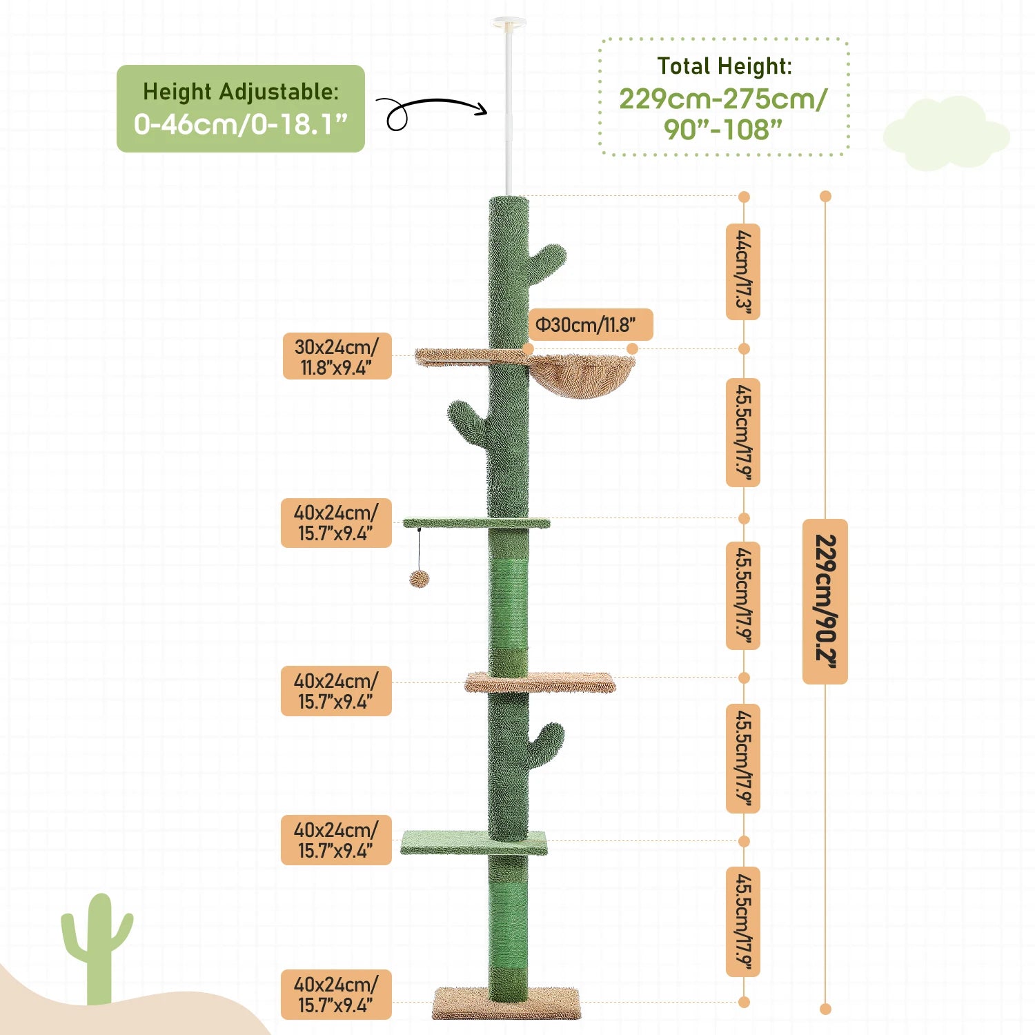 S818714589Cactus Cat Tree with Scratching Post modern flower cat tree