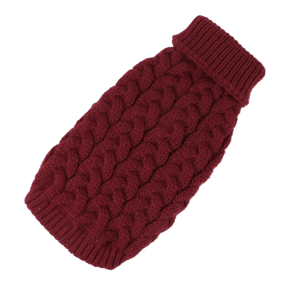 Wineberry Red Crochet Cat Sweater for Stylish Felines