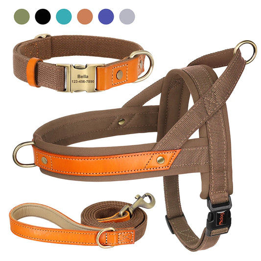 Nylon No Pull Dog Harness, Collar & Leash Set | Dog Harness No Pull