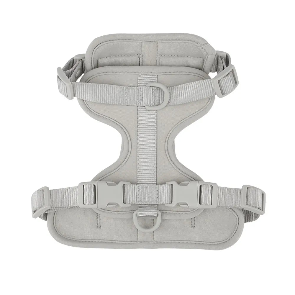Dog vest harness in gray, flat lay