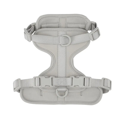 Dog vest harness in gray, flat lay