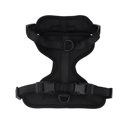 Dog vest harness in black, flat lay