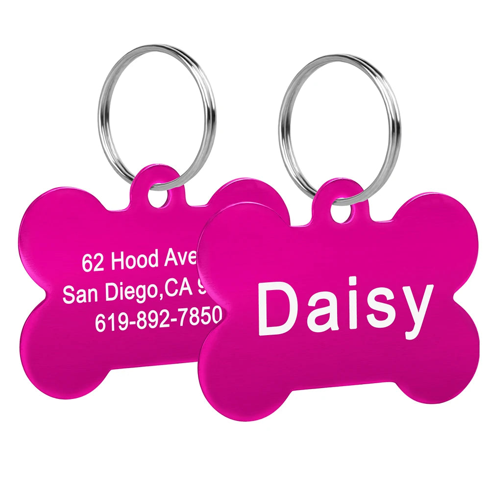 Bone Shaped Pet Dog ID Tag Personalized Free Engraving Love Pawito