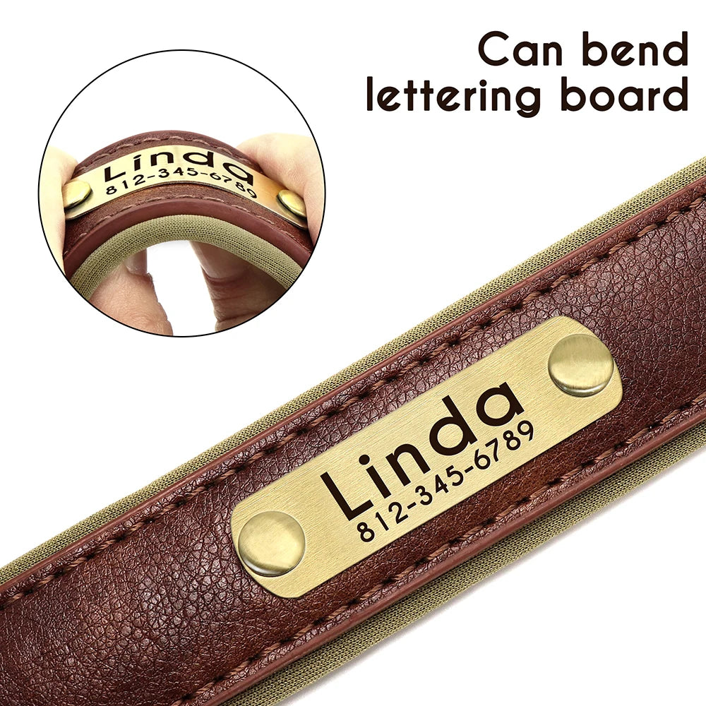 personalized rolled leather dog collars