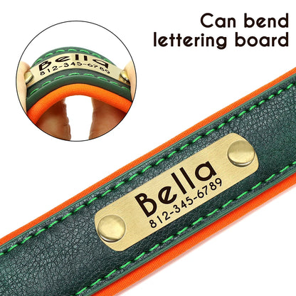 personalized dog collars leather