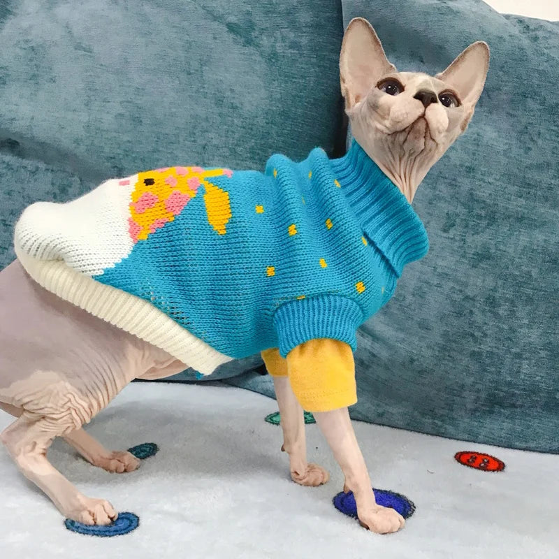 Zigzag Chic Cat Sweater for Cats