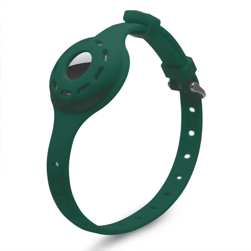 Silicone AirTag Cat Collar – Lightweight, Waterproof & Adjustable Green Color