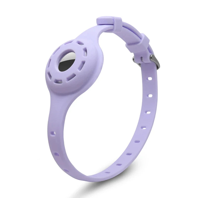 Silicone AirTag Cat Collar – Lightweight, Waterproof & Adjustable Light Purple Color