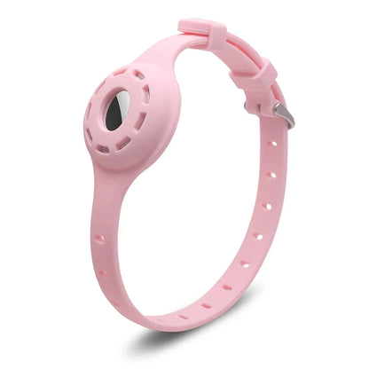 Silicone AirTag Cat Collar – Lightweight, Waterproof & Adjustable Pink Color