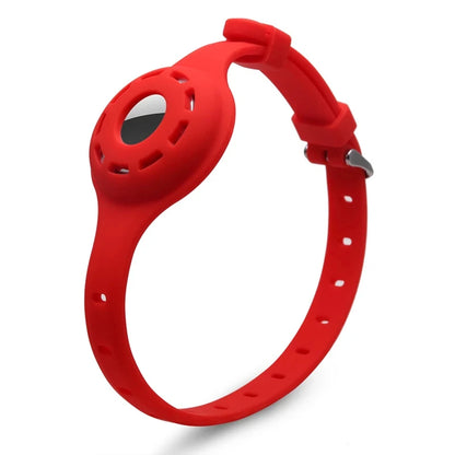 Silicone AirTag Cat Collar – Lightweight, Waterproof & Adjustable Red Color