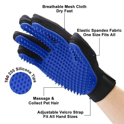 Silicone pet grooming gloves for cats & dogs