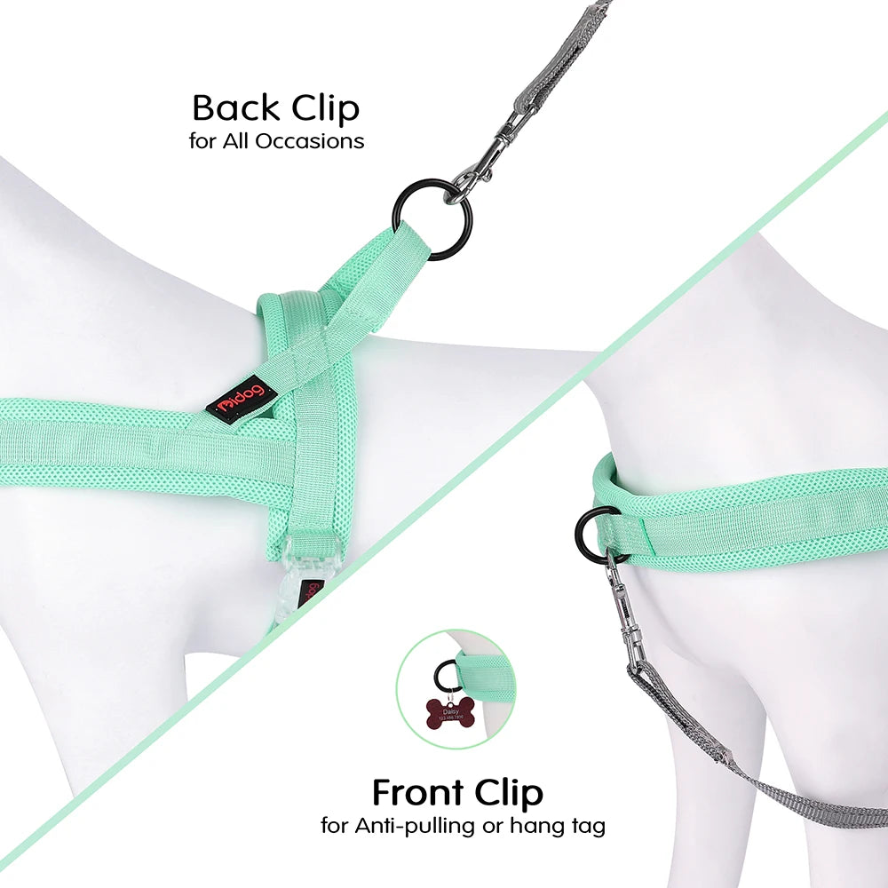 Soft No Pull Dog Harness in Pastel Color - with back clip
