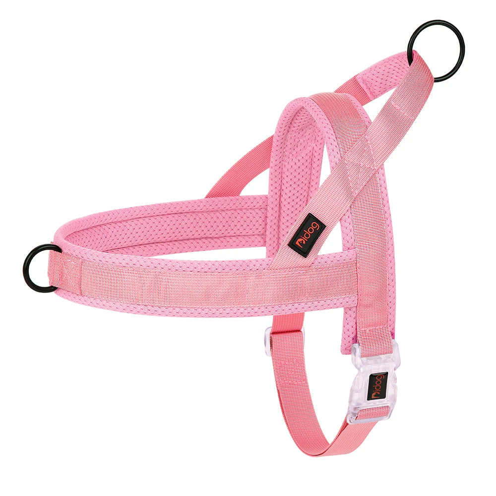 Soft No Pull Dog Harness in Pastel Color Padded Nylon Harnesses Blue Color