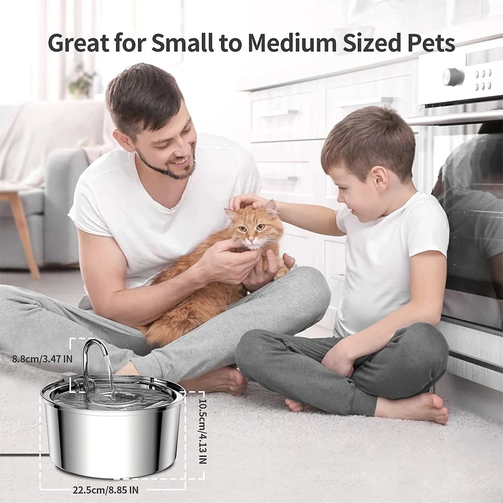 Stainless Steel Cat Water Fountain for small pets