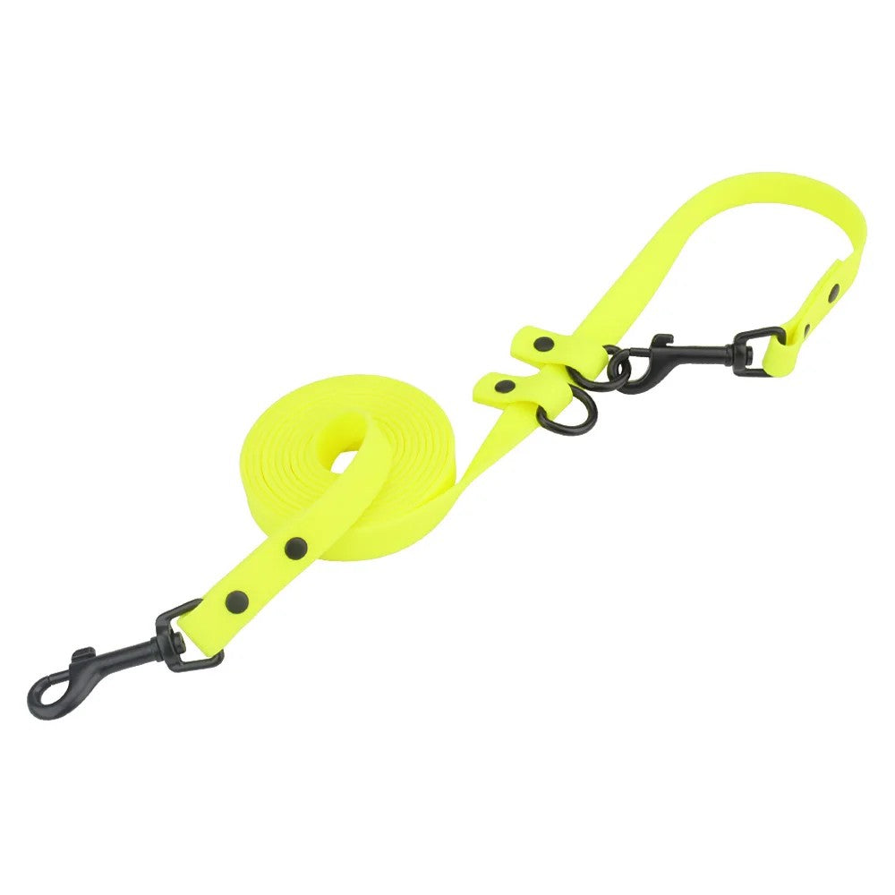 Neon yellow adjustable length leash