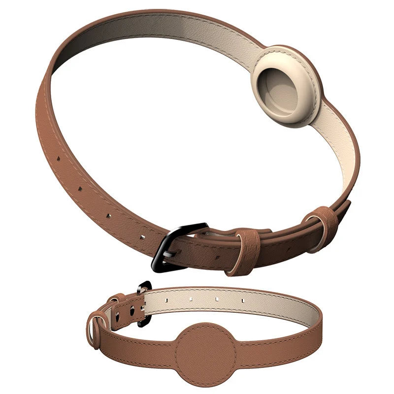 apple airtag pet collar cat dog brown color