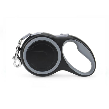 Black and gray compact retractable dog leash