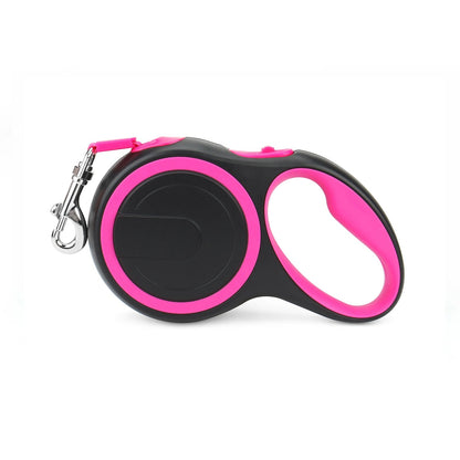 Black and pink retractable leash for small dogs