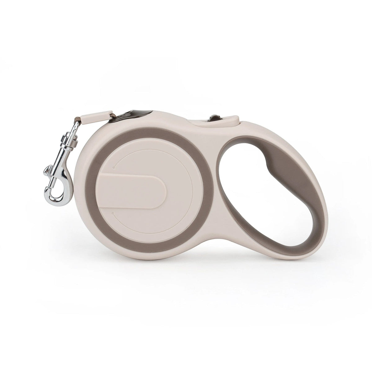 Beige and coffee braided retractable leash
