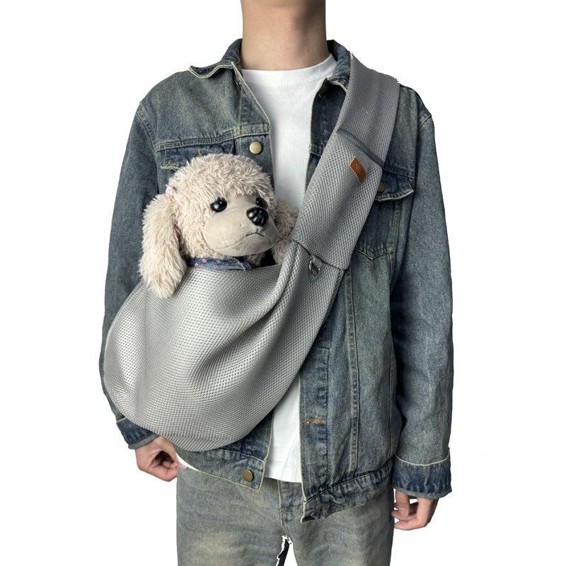 Light grey breathable pet shoulder bag