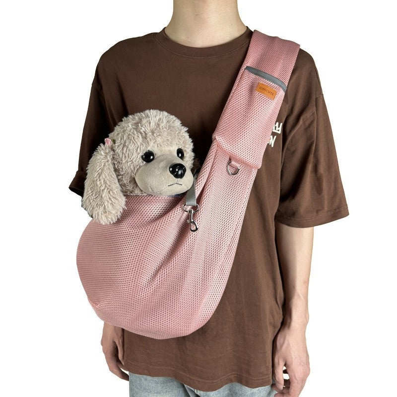Pink breathable pet shoulder bag
