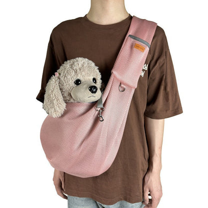 Pink breathable pet shoulder bag