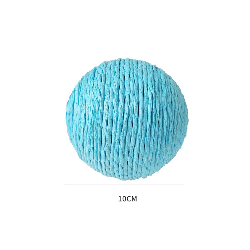 Blue paper rope cat scratching ball, 10 cm