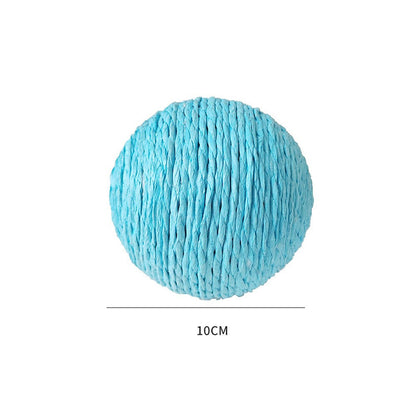 Blue paper rope cat scratching ball, 10 cm